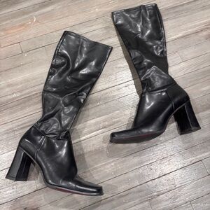 Nine West Sleek Black Heeled Boots